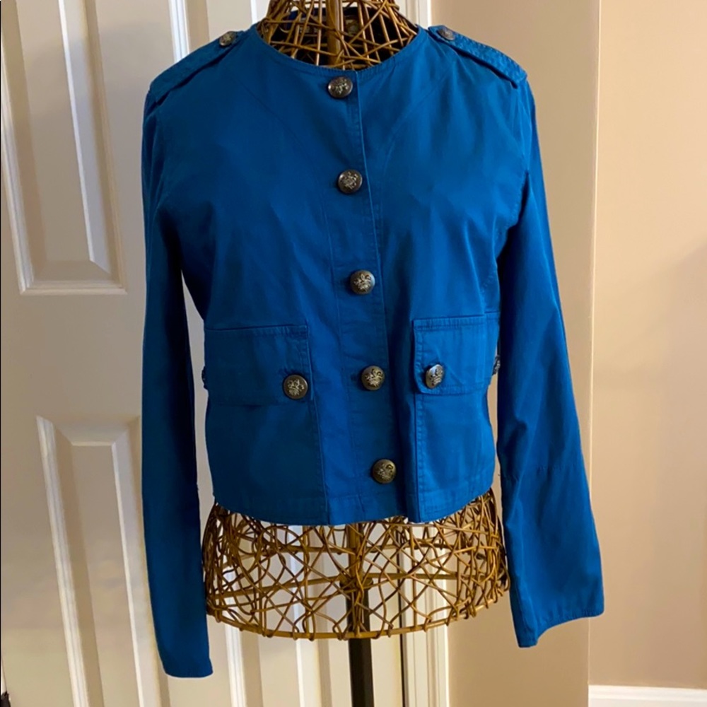 Zara Basic blue light weight cotton jacket